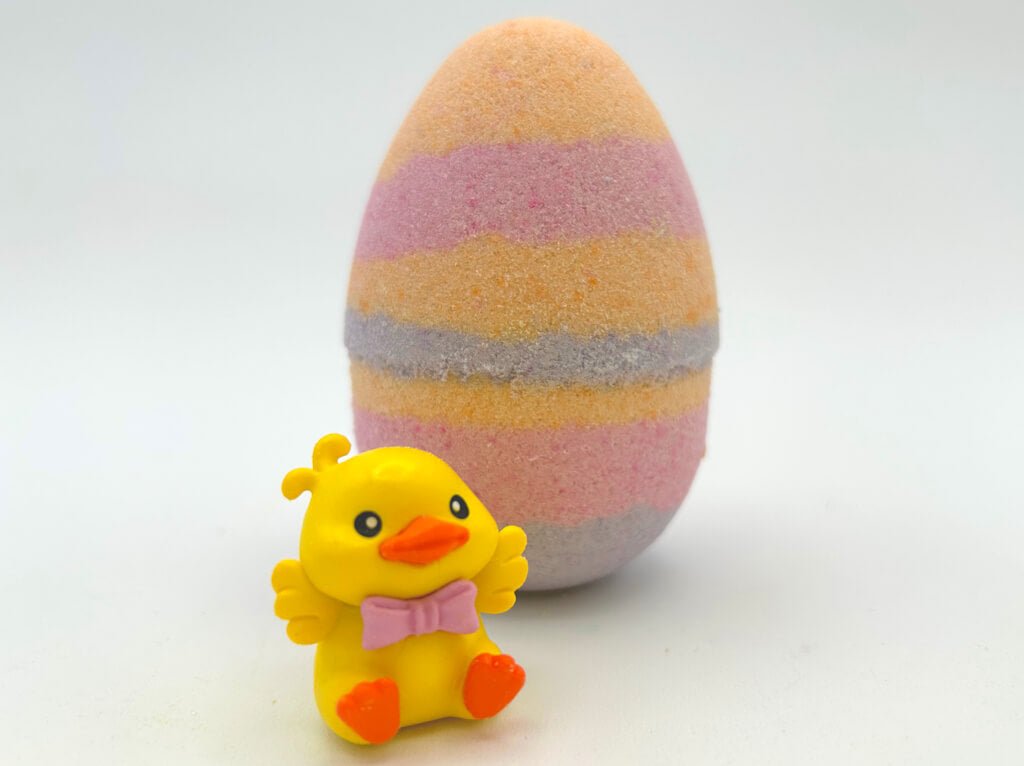 Easter Rainbow Egg Bath Bomb with Toy Duck Inside - Berwyn Betty's Bath & Body Shop