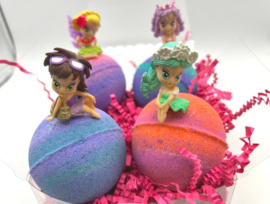 Enchanted Kids Bath Bomb Gift Box with Toy Figurines Inside - 4 ct - Berwyn Betty's Bath & Body Shop