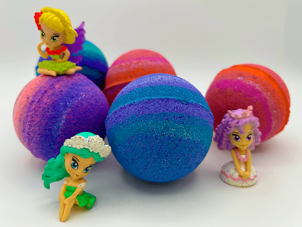 Enchanted Themed Kids Bath Bomb Gift Box with Toy Figurines Inside - 4 ct - Berwyn Betty's Bath & Body Shop