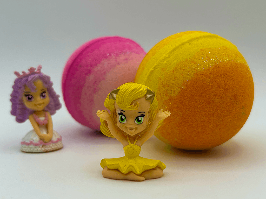 Enchanted Themed Kids Bath Bomb Gift Box with Toy Figurines Inside - 4 ct - Berwyn Betty's Bath & Body Shop