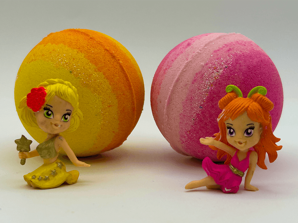 Enchanted Themed Kids Bath Bomb Gift Box with Toy Figurines Inside - 4 ct - Berwyn Betty's Bath & Body Shop