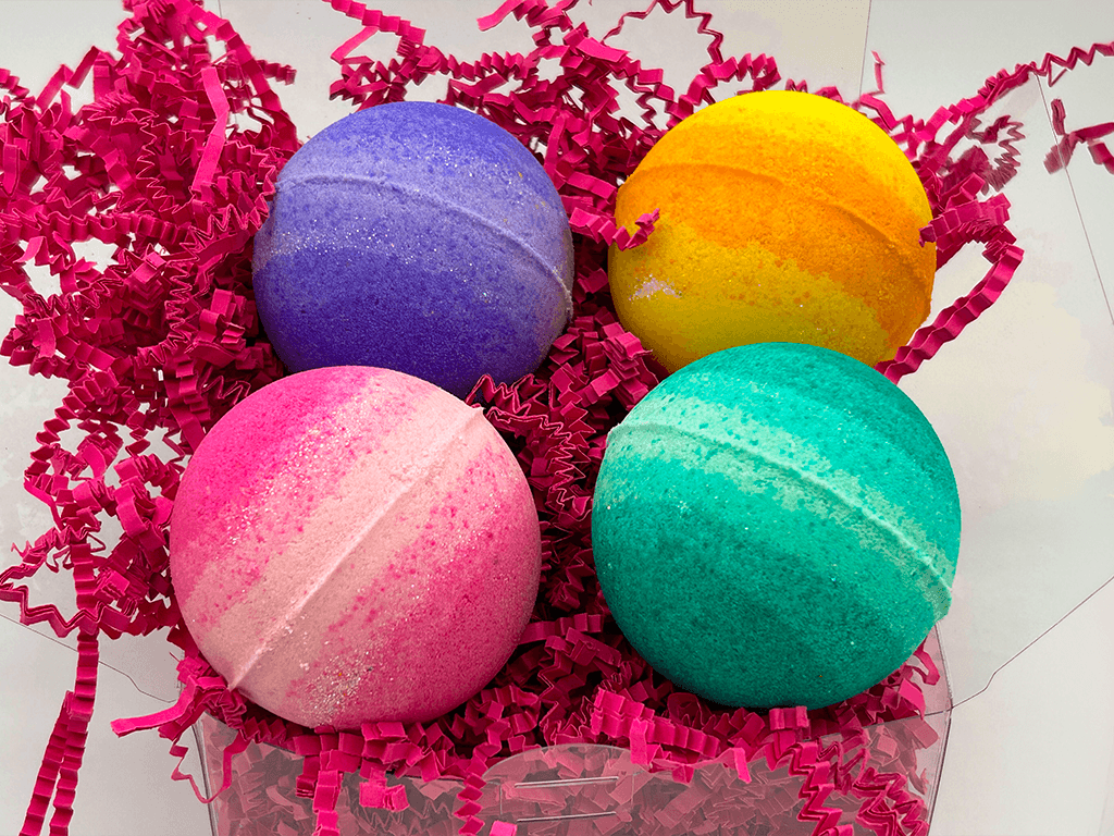 Enchanted Themed Kids Bath Bomb Gift Box with Toy Figurines Inside - 4 ct - Berwyn Betty's Bath & Body Shop