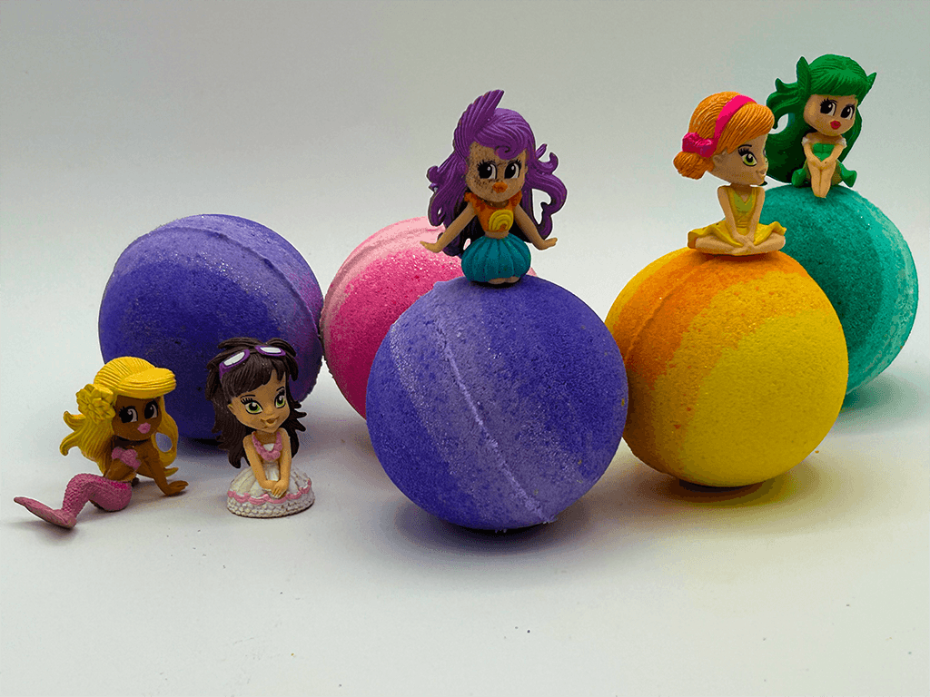 Enchanted Themed Kids Bath Bomb Gift Box with Toy Figurines Inside - 4 ct - Berwyn Betty's Bath & Body Shop