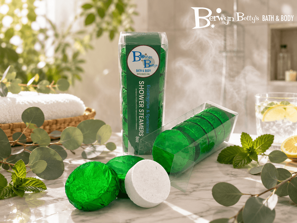 Eucalyptus & Spearmint Shower Steamers - 6 ct - Berwyn Betty's Bath & Body Shop