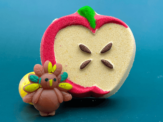 Fall Apple Bath Bomb for Kids with Fall Mochi Fidget Toy Inside - Berwyn Betty's Bath & Body Shop