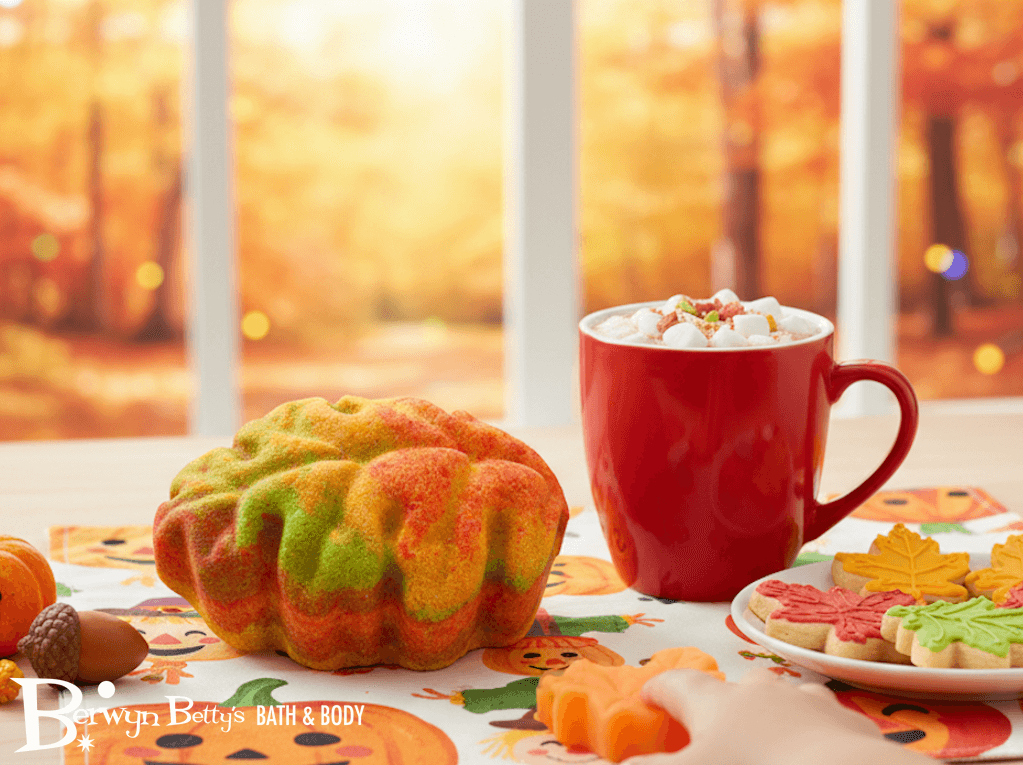 Fall Leaf Kids Bath Bomb with Squishy Leaf Toy Inside - Berwyn Betty's Bath & Body Shop