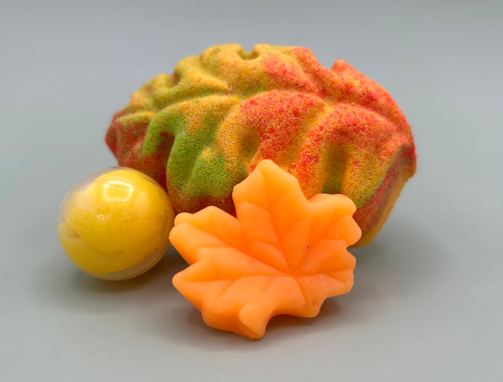 Fall Leaf Kids Bath Bomb with Squishy Leaf Toy Inside - Berwyn Betty's Bath & Body Shop