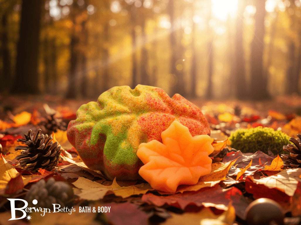 Fall Leaf Kids Bath Bomb with Squishy Leaf Toy Inside - Berwyn Betty's Bath & Body Shop