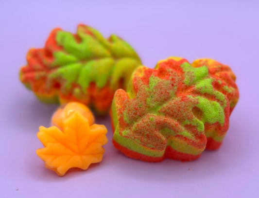 Fall Leaf Kids Bath Bomb with Squishy Leaf Toy Inside - Berwyn Betty's Bath & Body Shop
