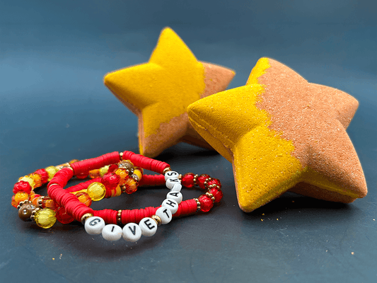 Fall Star Bath Bomb for Kids with Fall Themed Bracelet Inside - Berwyn Betty's Bath & Body Shop
