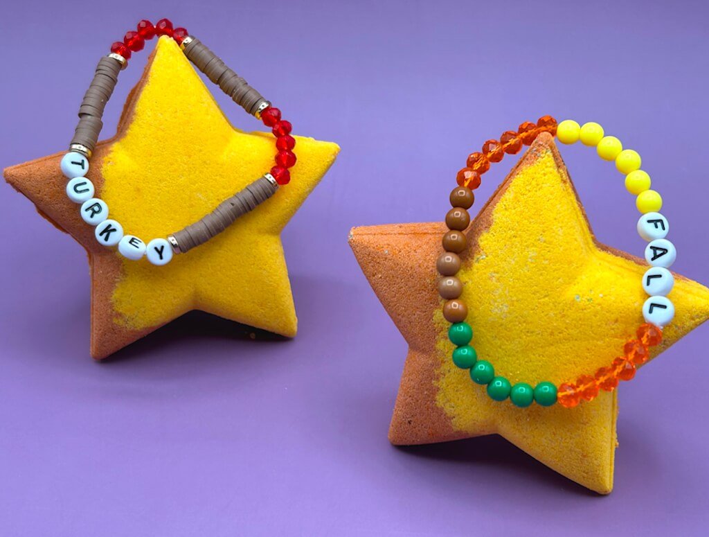 Fall Star Kids Bath Bomb with Fall - Themed Bracelet Inside - Berwyn Betty's Bath & Body Shop