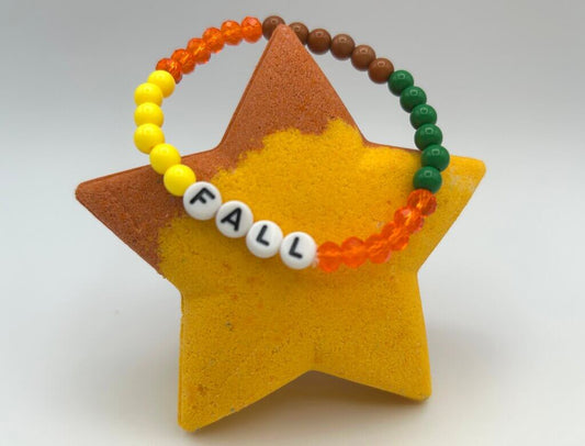 Fall Star Kids Bath Bomb with Fall - Themed Bracelet Inside - Berwyn Betty's Bath & Body Shop