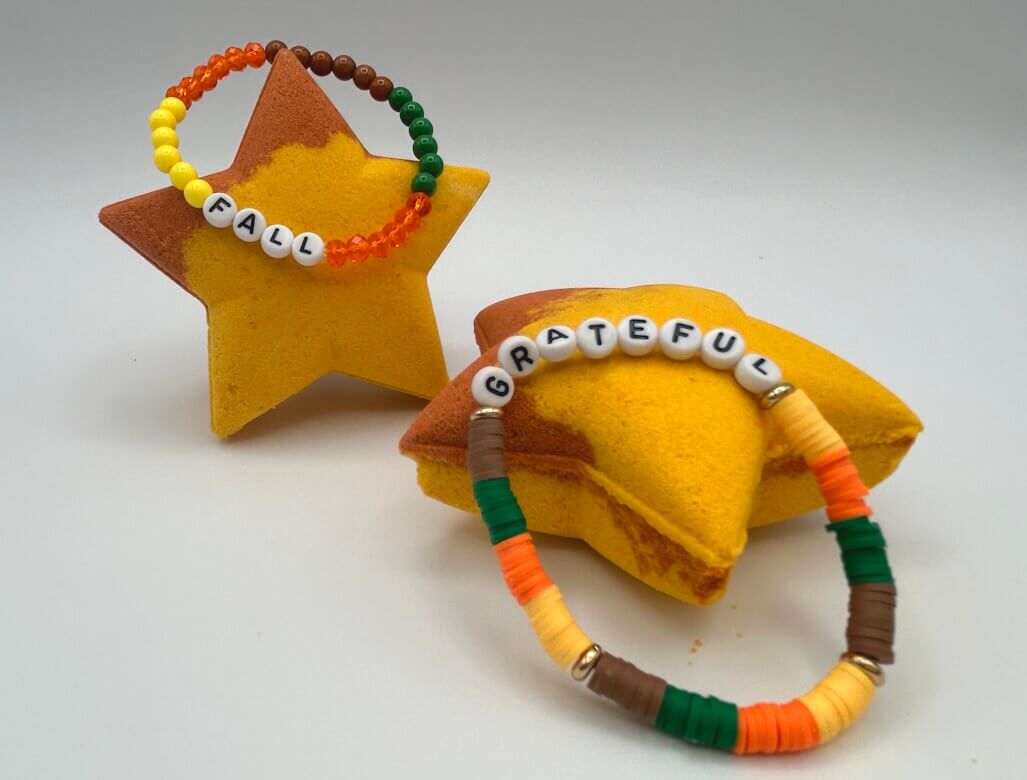 Fall Star Kids Bath Bomb with Fall - Themed Bracelet Inside - Berwyn Betty's Bath & Body Shop