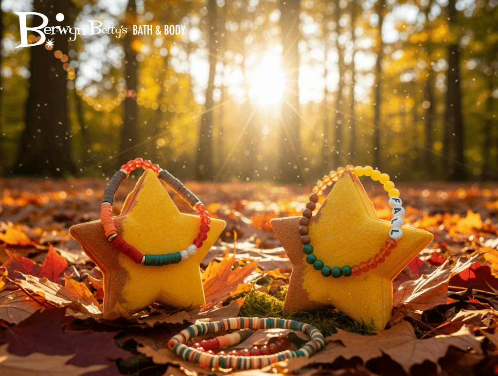 Fall Star Kids Bath Bomb with Fall - Themed Bracelet Inside - Berwyn Betty's Bath & Body Shop