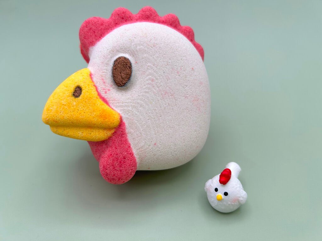 Farm Chicken Kids Bath Bomb with Chicken Figure Toy Inside - Berwyn Betty's Bath & Body Shop