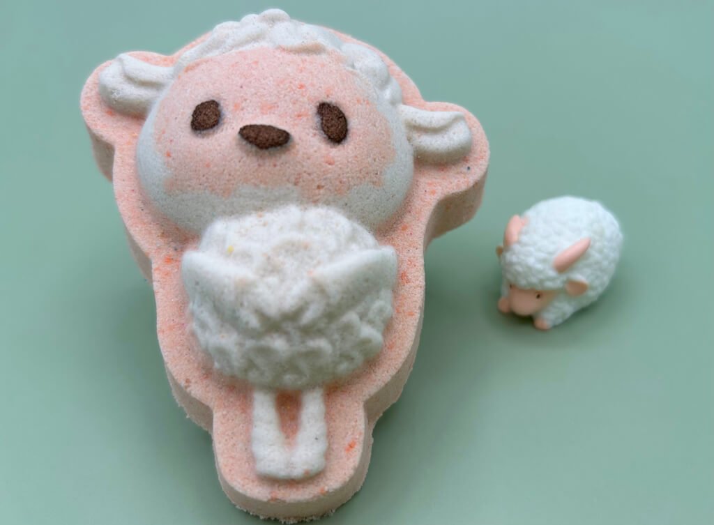 Farm Lamb Kids Bath Bomb with Sheep Figure Toy Inside - Berwyn Betty's Bath & Body Shop