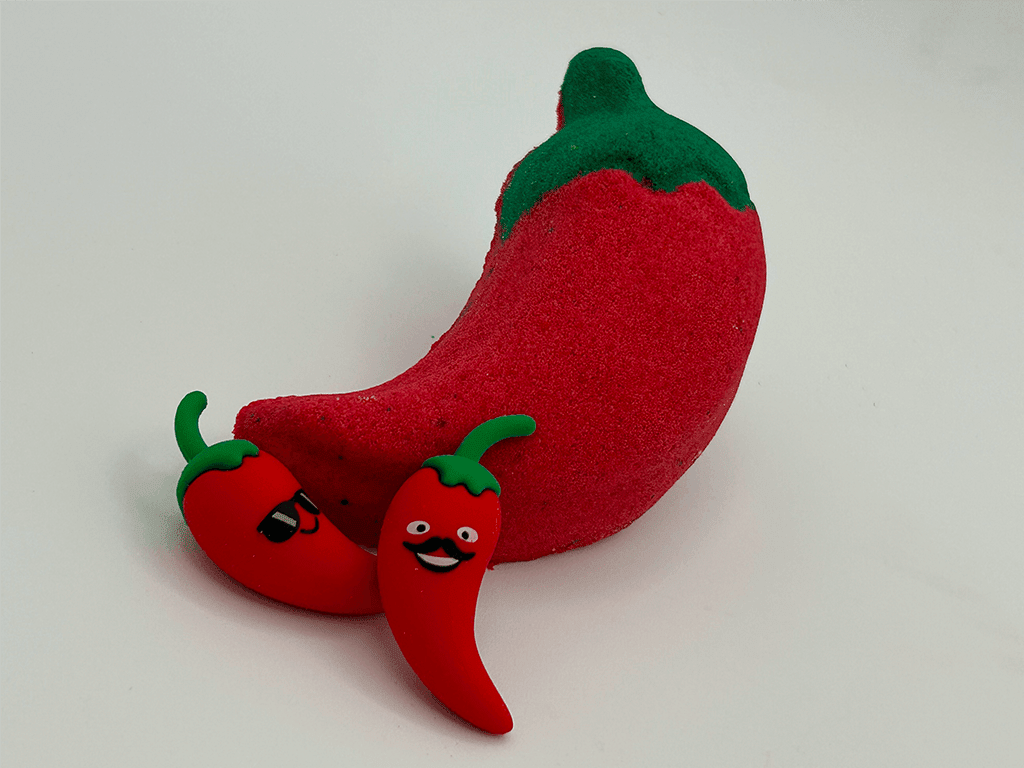 Farmer's Market Pepper Kids Bath Bomb with Animated Pepper Figurine Inside - Berwyn Betty's Bath & Body Shop