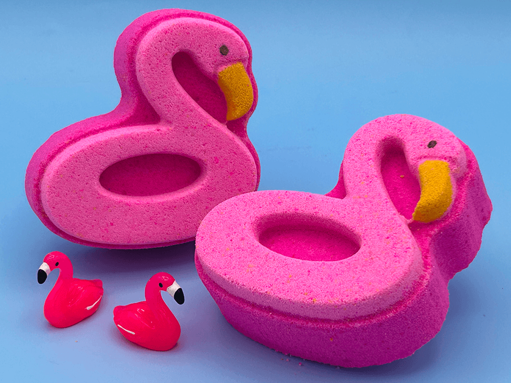 Flamingo Floatie Kids Bath Bomb with Flamingo Toy Inside - Berwyn Betty's Bath & Body Shop
