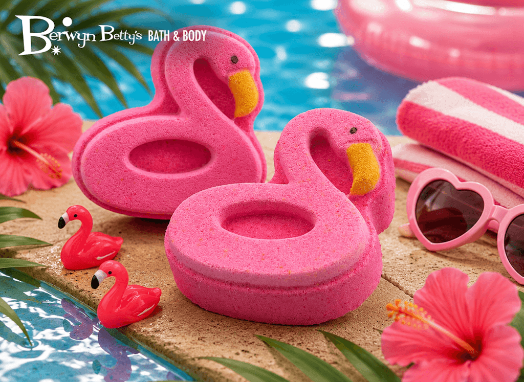 Flamingo Floatie Kids Bath Bomb with Flamingo Toy Inside - Berwyn Betty's Bath & Body Shop