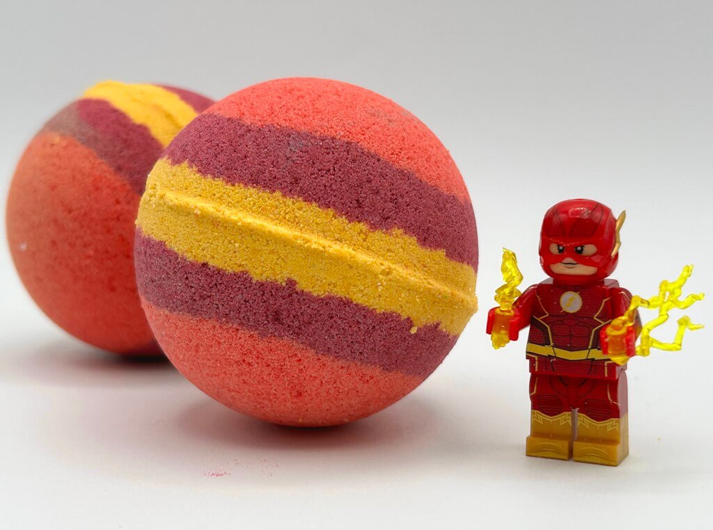 FLASH Kids Bath Bomb with Flash Minifigure Toy Inside - Limited Edition - Berwyn Betty's Bath & Body Shop