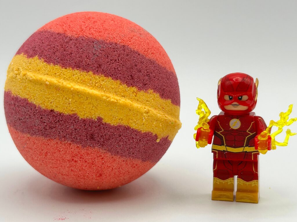 FLASH Kids Bath Bomb with Flash Minifigure Toy Inside - Limited Edition - Berwyn Betty's Bath & Body Shop