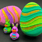 Flat Easter Egg Kids Bath Bomb with Bunny Duck Toy Inside - Berwyn Betty's Bath & Body Shop