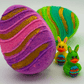 Flat Easter Egg Kids Bath Bomb with Bunny Duck Toy Inside - Berwyn Betty's Bath & Body Shop