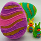 Flat Easter Egg Kids Bath Bomb with Bunny Duck Toy Inside - Berwyn Betty's Bath & Body Shop