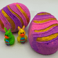 Flat Easter Egg Kids Bath Bomb with Bunny Duck Toy Inside - Berwyn Betty's Bath & Body Shop