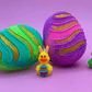 Flat Easter Egg Kids Bath Bomb with Bunny Duck Toy Inside - Berwyn Betty's Bath & Body Shop