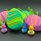 Flat Easter Egg Kids Bath Bomb with Bunny Duck Toy Inside - Berwyn Betty's Bath & Body Shop