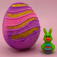 Flat Easter Egg Kids Bath Bomb with Bunny Duck Toy Inside - Berwyn Betty's Bath & Body Shop