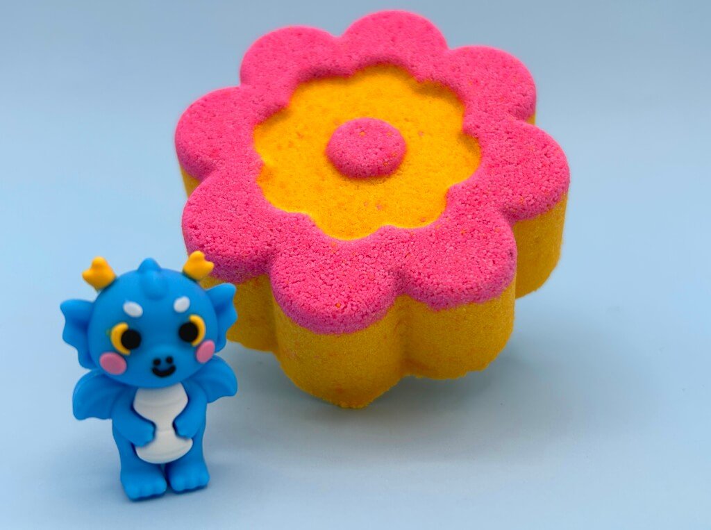 Flower Kids Bath Bomb with Cute Dragon Toy Inside - Berwyn Betty's Bath & Body Shop