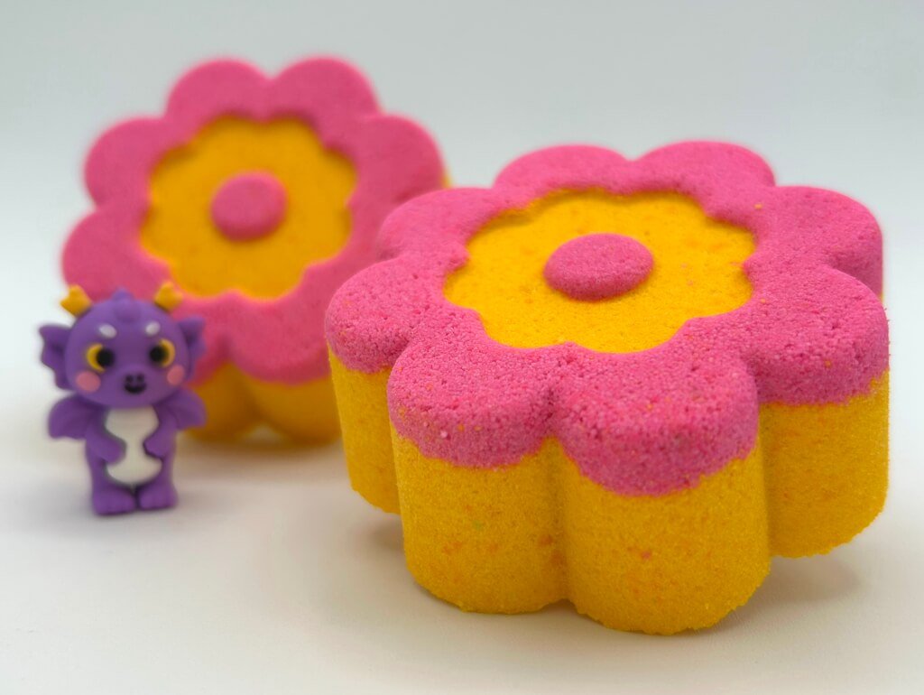 Flower Kids Bath Bomb with Cute Dragon Toy Inside - Berwyn Betty's Bath & Body Shop