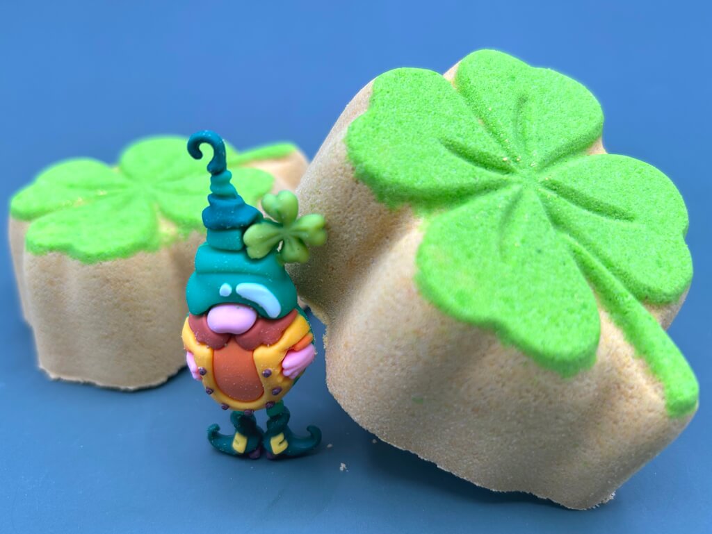 Four - Leaf Clover Bath Bomb with Leprechaun Toy Inside - Berwyn Betty's Bath & Body Shop