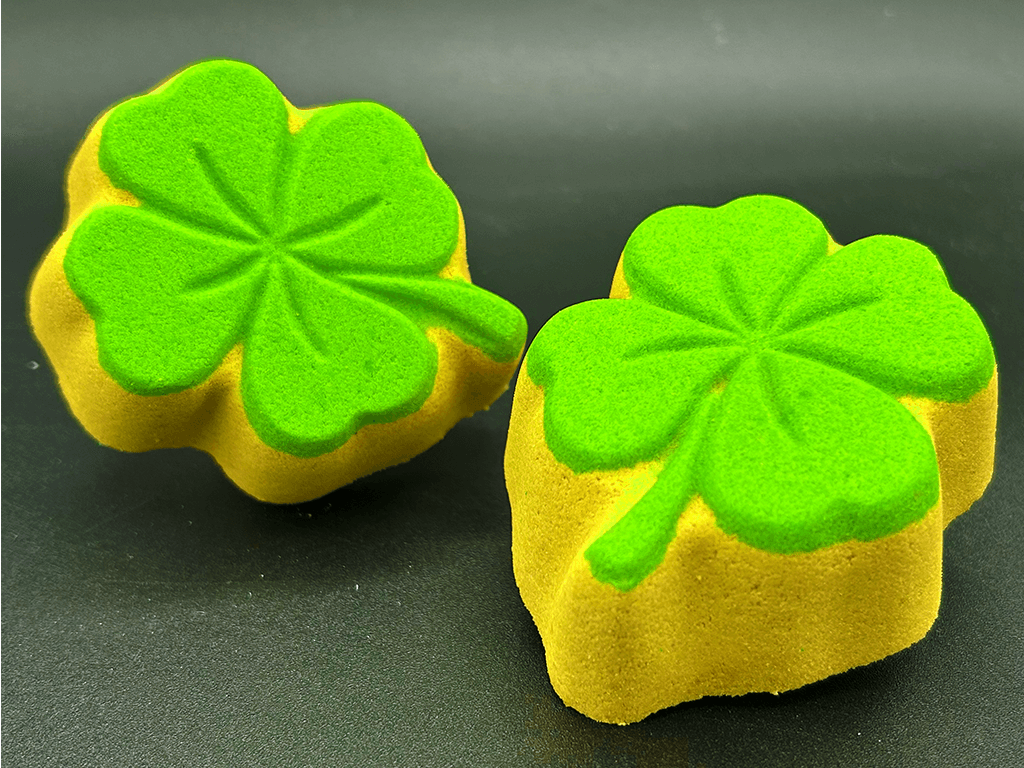 Four - Leaf Clover Kids Bath Bomb with St Patrick's Day Mochi Toy Inside - Berwyn Betty's Bath & Body Shop