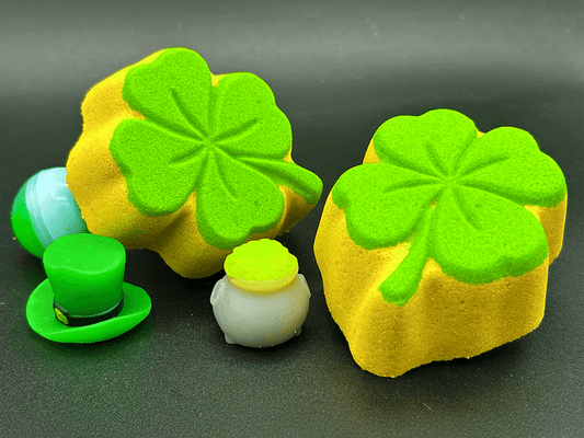 Four - Leaf Clover Kids Bath Bomb with St Patrick's Day Mochi Toy Inside - Berwyn Betty's Bath & Body Shop