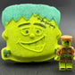 Frankenstein Bath Bomb with Frankenstein Minifigure Inside - Berwyn Betty's Bath & Body Shop