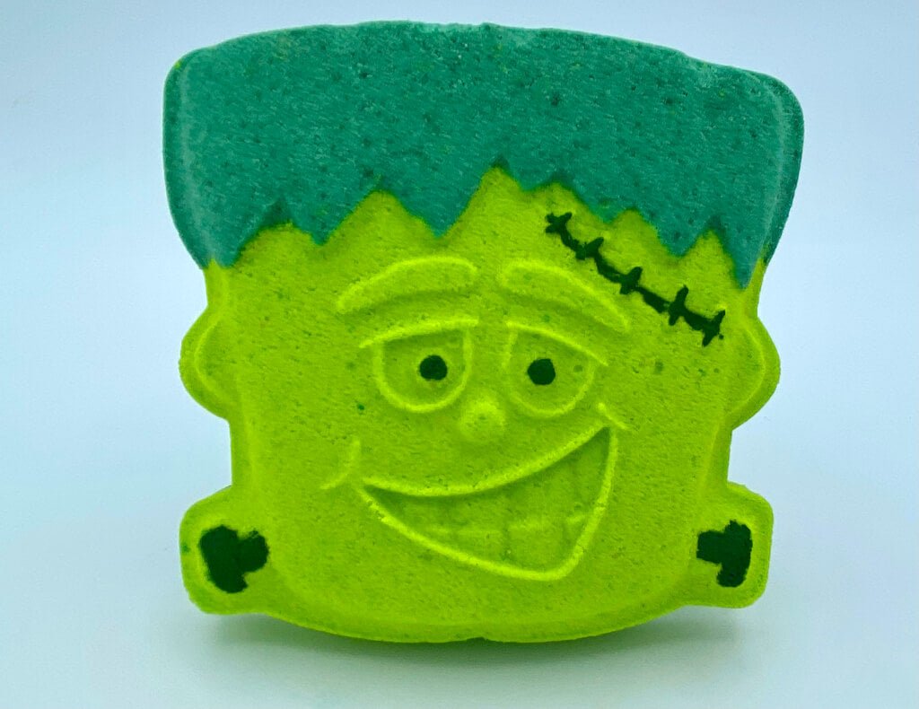 Frankenstein Bath Bomb with Frankenstein Minifigure Inside - Berwyn Betty's Bath & Body Shop