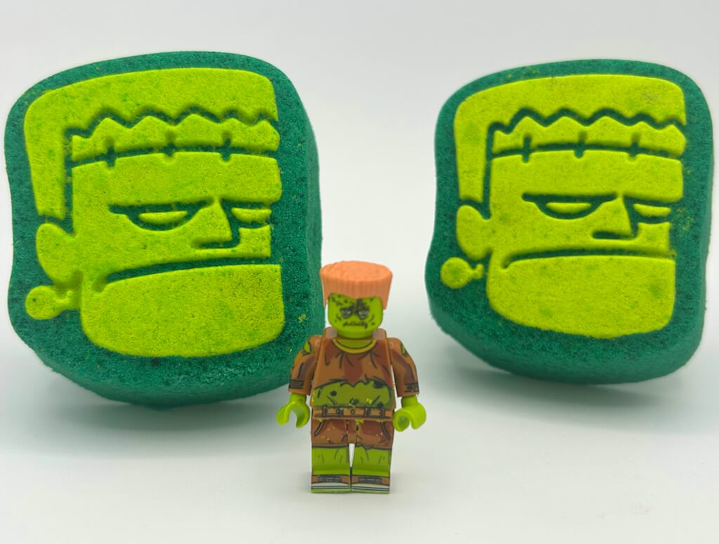 Frankenstein Kids Bath Bomb with Frankenstein Minifigure Toy Inside - Berwyn Betty's Bath & Body Shop