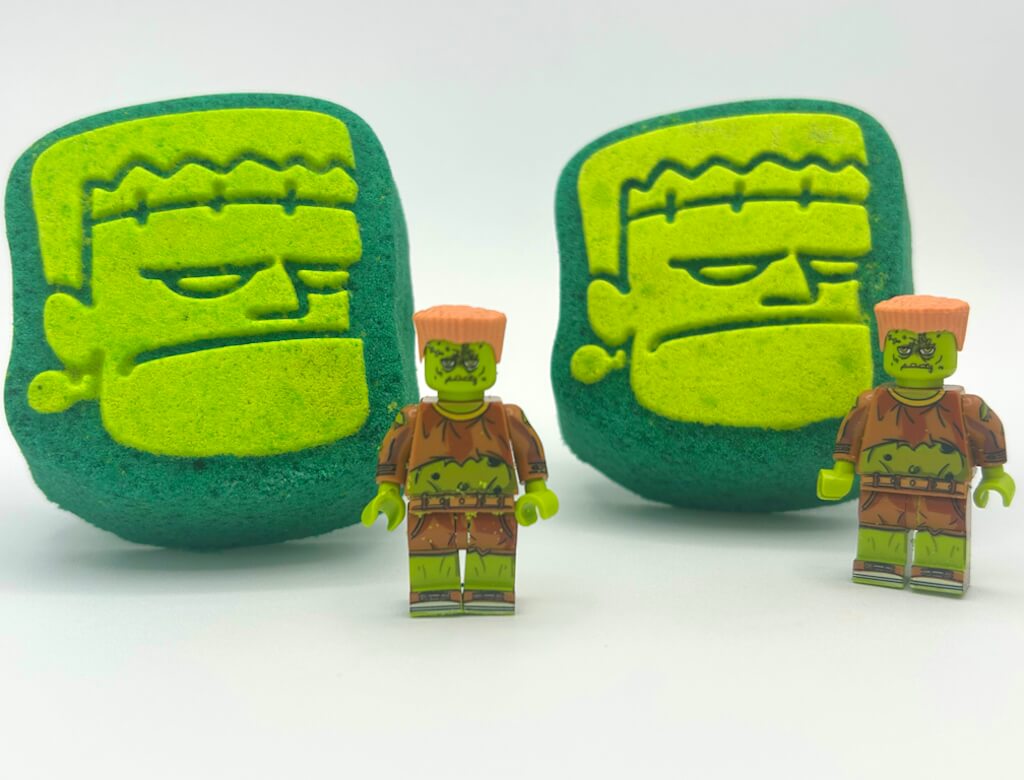 Frankenstein Kids Bath Bomb with Frankenstein Minifigure Toy Inside - Berwyn Betty's Bath & Body Shop