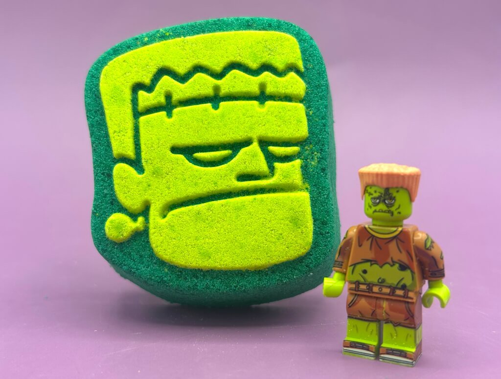 Frankenstein Kids Bath Bomb with Frankenstein Minifigure Toy Inside - Berwyn Betty's Bath & Body Shop