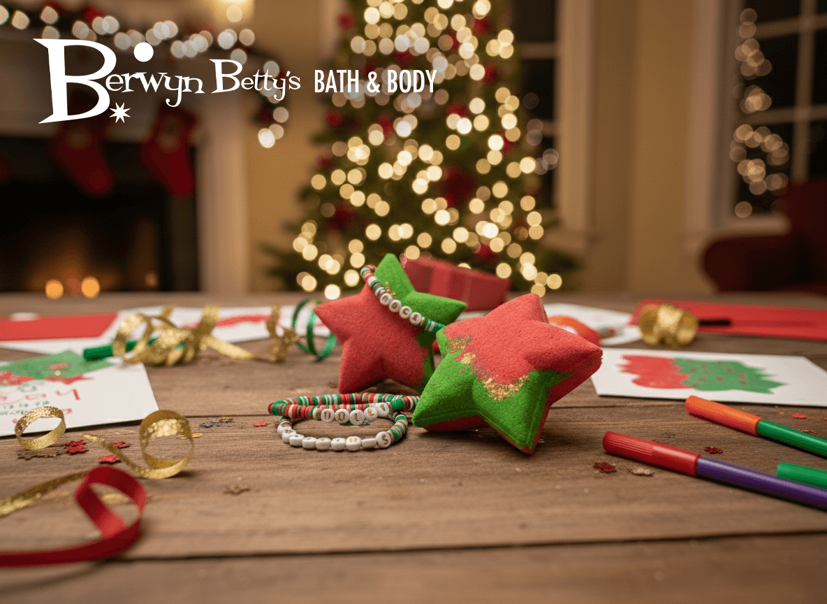 Holiday Star Kids Bath Bomb with Christmas Bracelet Inside