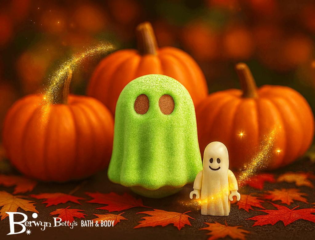 👻 Ghost Kids Bath Bomb with Glow - in - the - Dark Ghost Minifigure Inside - Berwyn Betty's Bath & Body Shop
