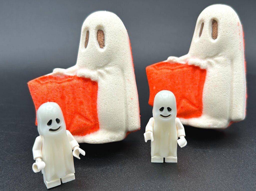 Ghost Trick or Treater Kids Bath Bomb with Ghost Mini Figurine Inside - Berwyn Betty's Bath & Body Shop