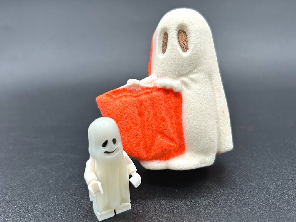 Ghost Trick or Treater Kids Bath Bomb with Ghost Mini Figurine Inside - Berwyn Betty's Bath & Body Shop