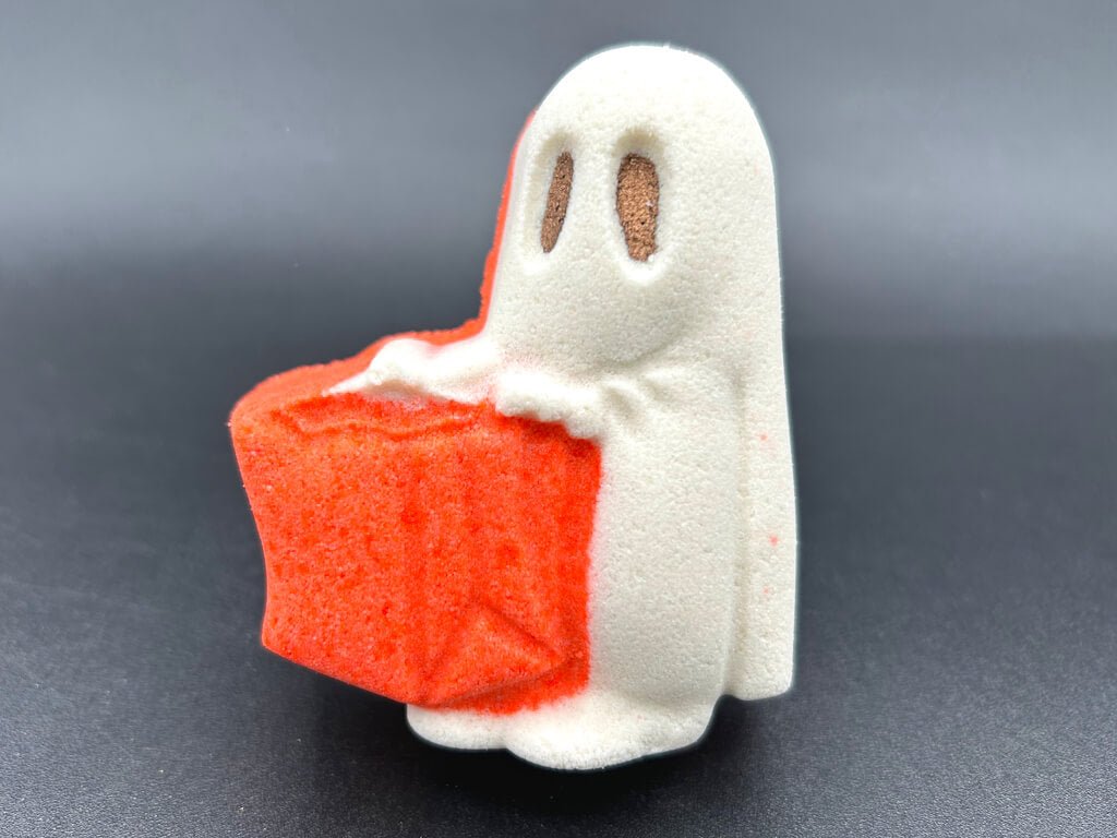 Ghost Trick or Treater Kids Bath Bomb with Ghost Mini Figurine Inside - Berwyn Betty's Bath & Body Shop