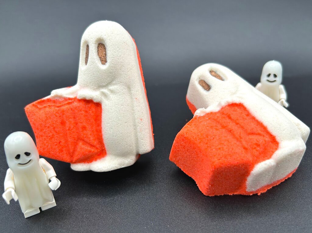 Ghost Trick or Treater Kids Bath Bomb with Ghost Mini Figurine Inside - Berwyn Betty's Bath & Body Shop