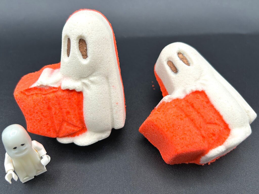 Ghost Trick or Treater Kids Bath Bomb with Ghost Mini Figurine Inside - Berwyn Betty's Bath & Body Shop