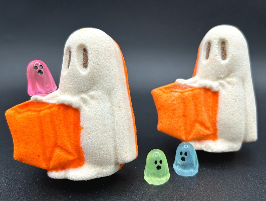 👻 Ghost Trick or Treater Kids Bath Bomb - with Luminous Ghost Minifigure Inside - Berwyn Betty's Bath & Body Shop